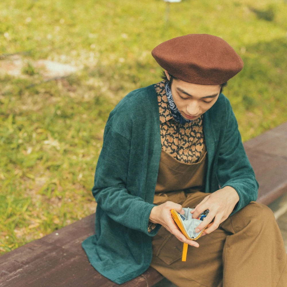 【現貨】HOBO日 收納包 (口袋版) 純色系列-黃色 零錢包 鑰匙包 手帳週邊 yellow 口袋包-細節圖3