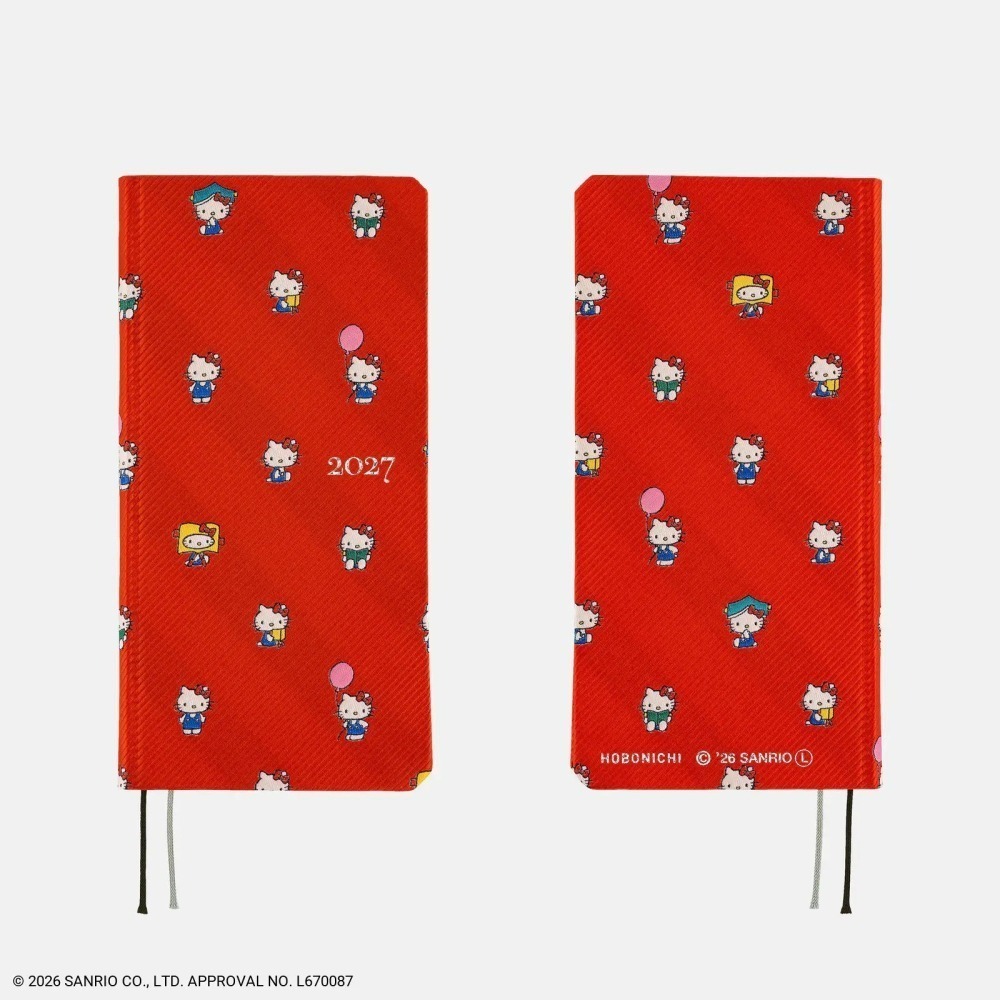 【預購】HOBO日2027年Weeks週手帳 HELLO KITTY 手帳好朋友 日文/英文版 特典:三色筆黏貼式L夾-細節圖5