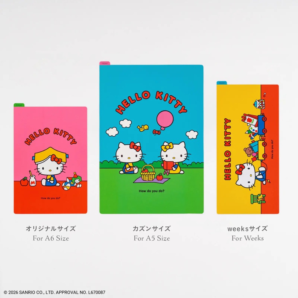 【預購】HOBO日手帳 墊板尺 HELLO KITTY (A6/weeks/A5 三種尺寸) 我的房間/野餐/玩具箱-細節圖2