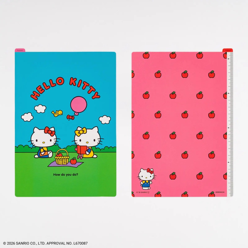 【預購】HOBO日手帳 墊板尺 HELLO KITTY (A6/weeks/A5 三種尺寸) 我的房間/野餐/玩具箱-細節圖4
