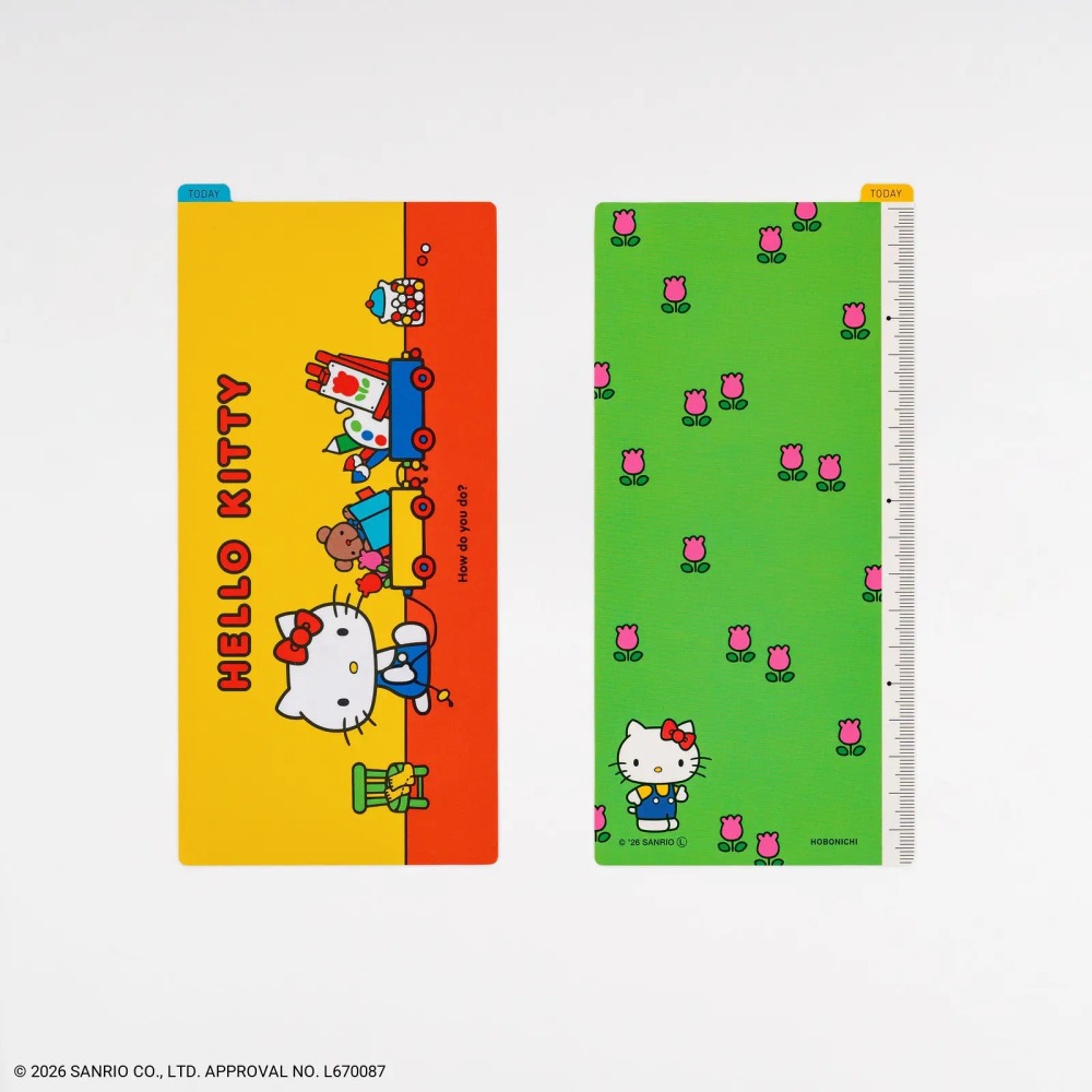 【預購】HOBO日手帳 墊板尺 HELLO KITTY (A6/weeks/A5 三種尺寸) 我的房間/野餐/玩具箱-細節圖5
