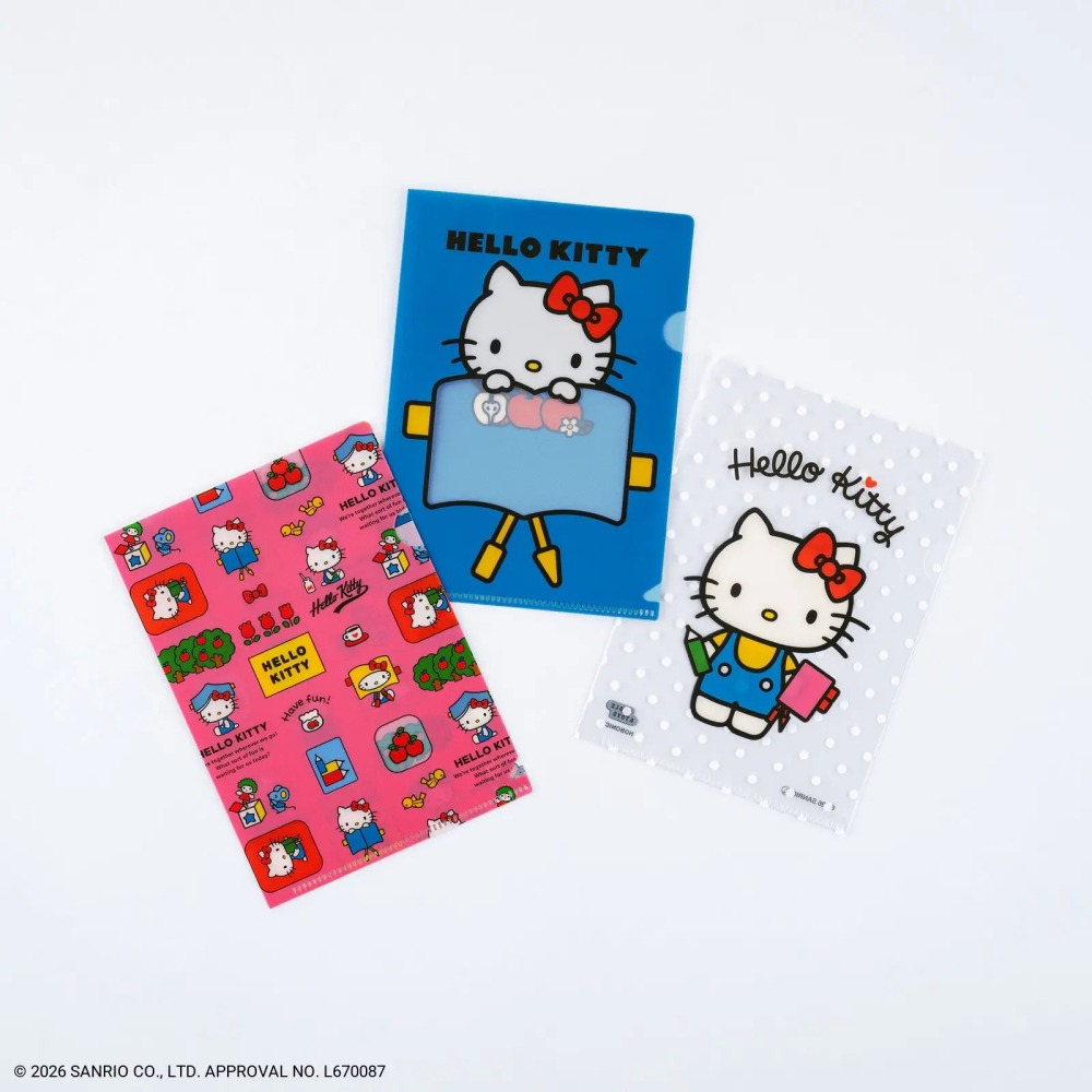 【預購】HOBO日手帳週邊 A6資料夾3入組 HELLO KITTY 文件夾 2027-細節圖2