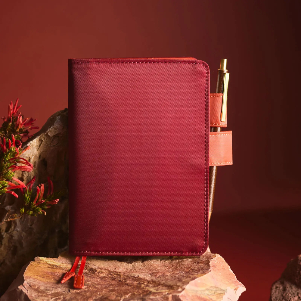 【預購】HOBO日手帳外皮 A6文庫本 Bordeaux Terracotta 酒紅陶土 純色系列 書皮書衣 2027-細節圖2