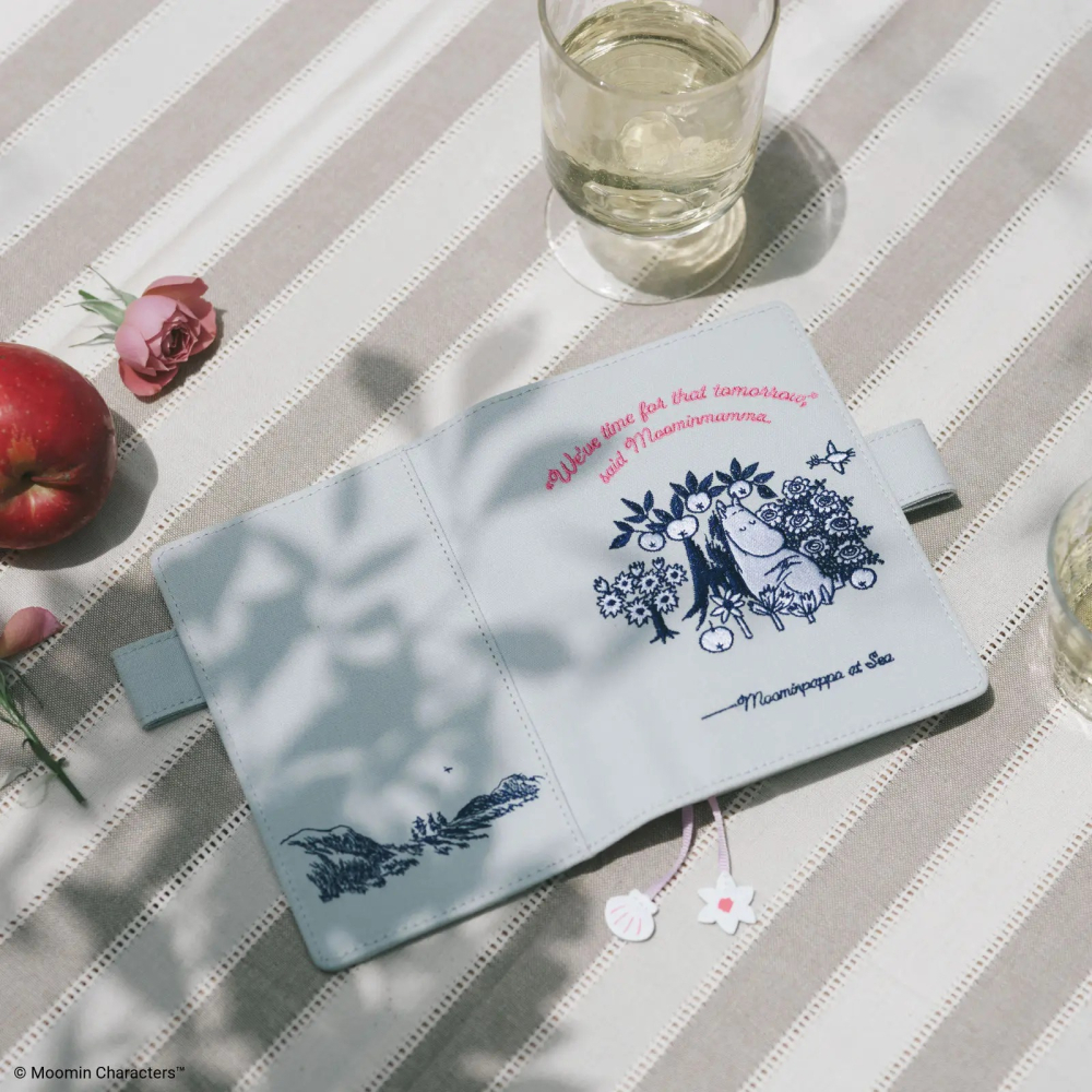 【預購】HOBO日手帳外皮 A6文庫本 Moomin 我的花園 pale mint 嚕嚕米 姆明 書皮 書衣 2027-細節圖3