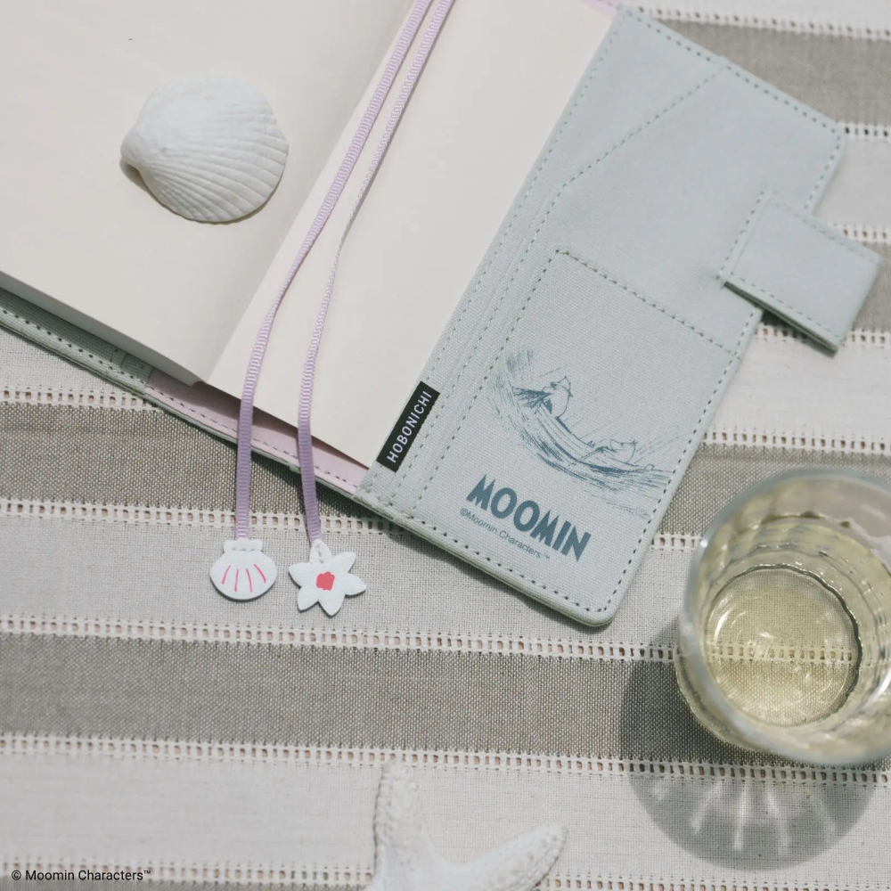 【預購】HOBO日手帳外皮 A6文庫本 Moomin 我的花園 pale mint 嚕嚕米 姆明 書皮 書衣 2027-細節圖5