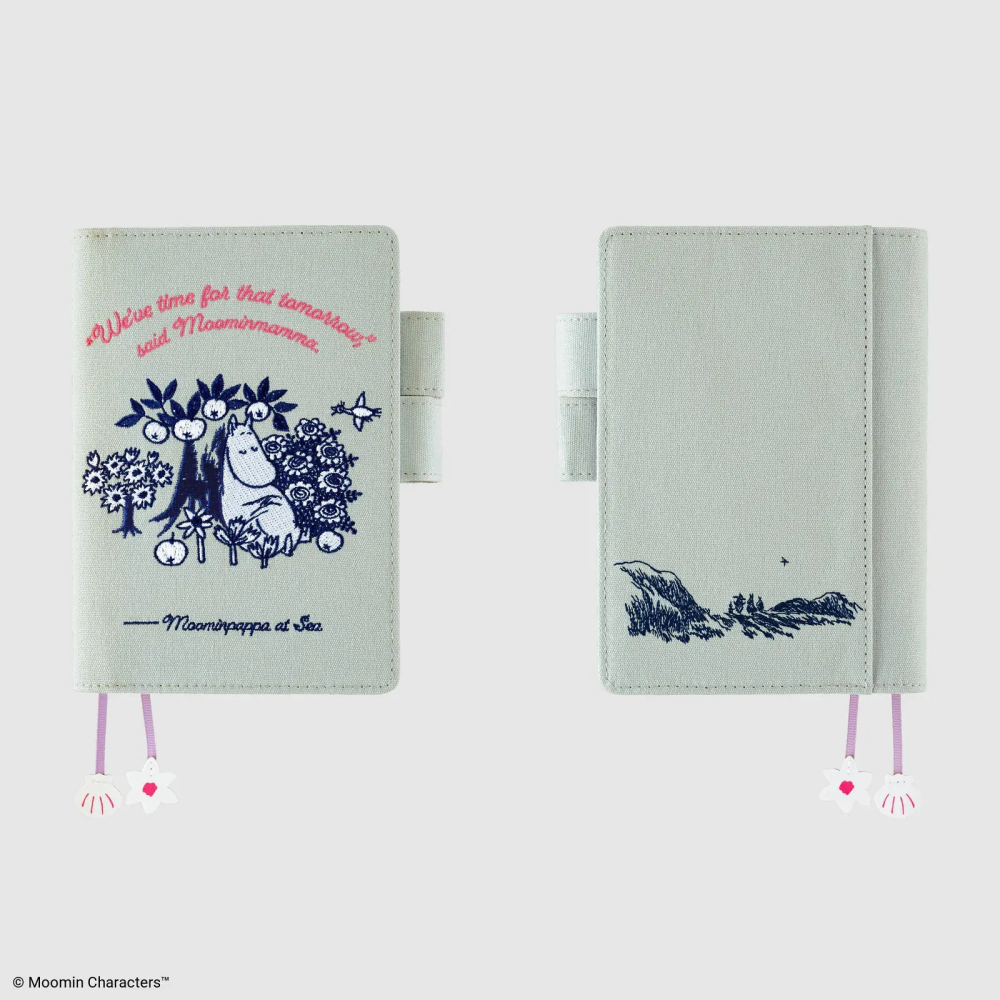 【預購】HOBO日手帳外皮 A6文庫本 Moomin 我的花園 pale mint 嚕嚕米 姆明 書皮 書衣 2027-細節圖6