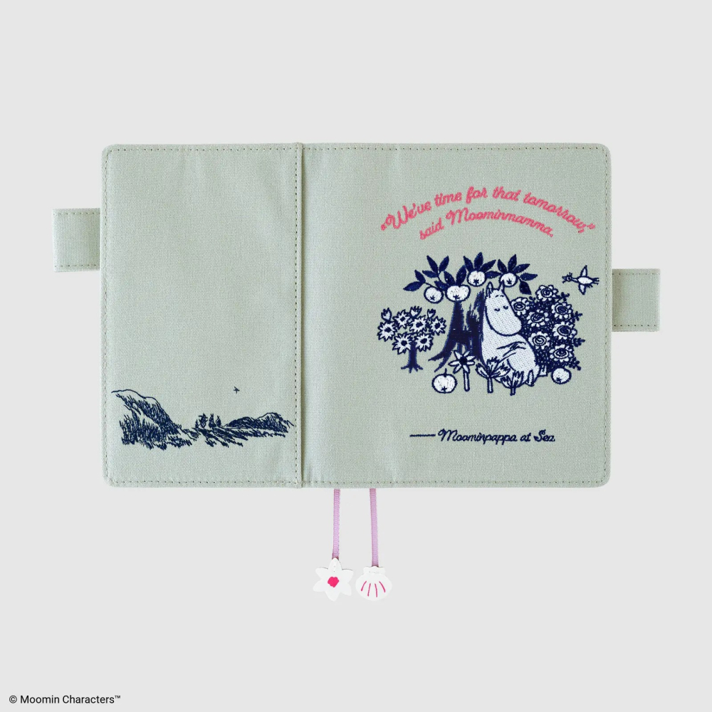 【預購】HOBO日手帳外皮 A6文庫本 Moomin 我的花園 pale mint 嚕嚕米 姆明 書皮 書衣 2027-細節圖7