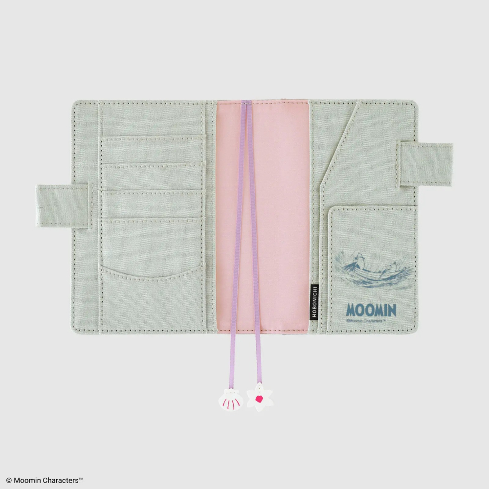 【預購】HOBO日手帳外皮 A6文庫本 Moomin 我的花園 pale mint 嚕嚕米 姆明 書皮 書衣 2027-細節圖8