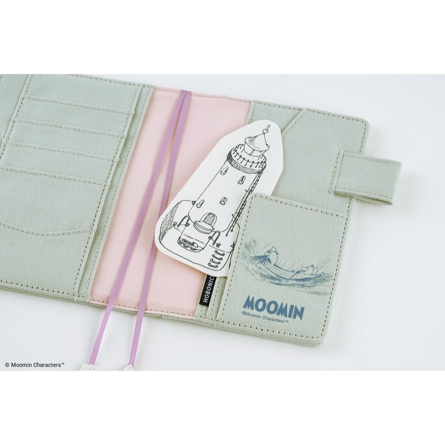 【預購】HOBO日手帳外皮 A6文庫本 Moomin 我的花園 pale mint 嚕嚕米 姆明 書皮 書衣 2027-細節圖10