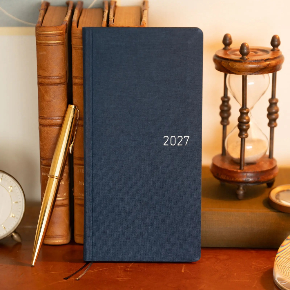 【預購】HOBO日2027年Weeks週手帳 Midnight Blue 午夜藍 純色系列 日文/英文版(特典三色筆-細節圖2