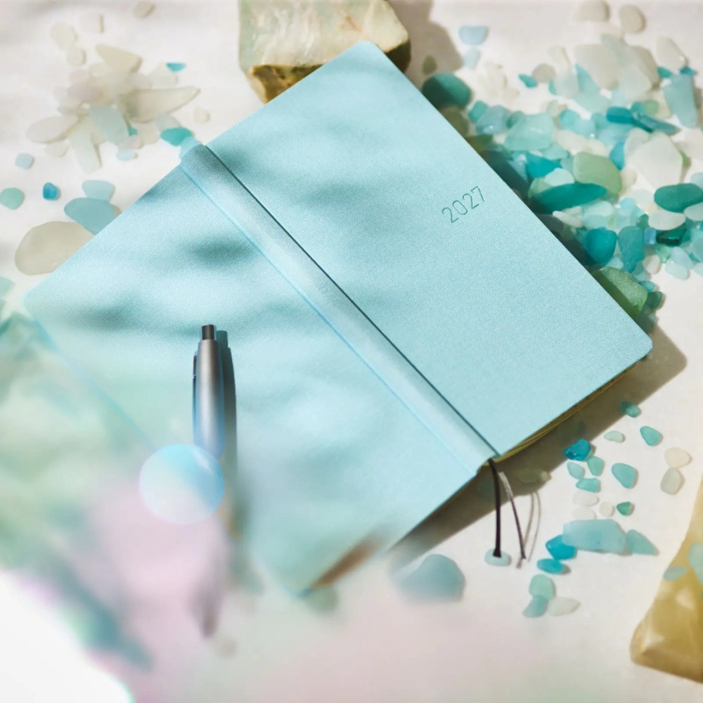 【預購】HOBO日2027年Weeks MEGA Sea Glass 海玻璃 純色系列 日文/英文版 週手帳 特典三色筆-細節圖3