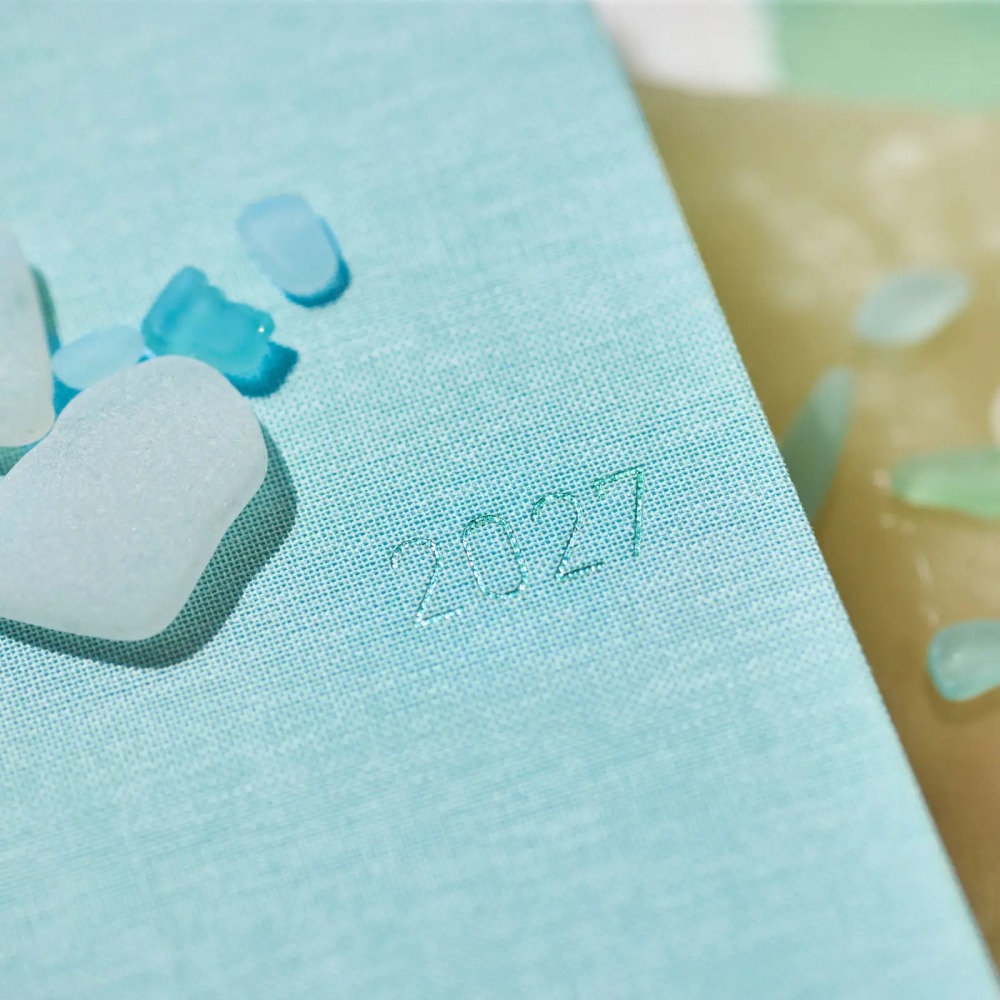 【預購】HOBO日2027年Weeks MEGA Sea Glass 海玻璃 純色系列 日文/英文版 週手帳 特典三色筆-細節圖4