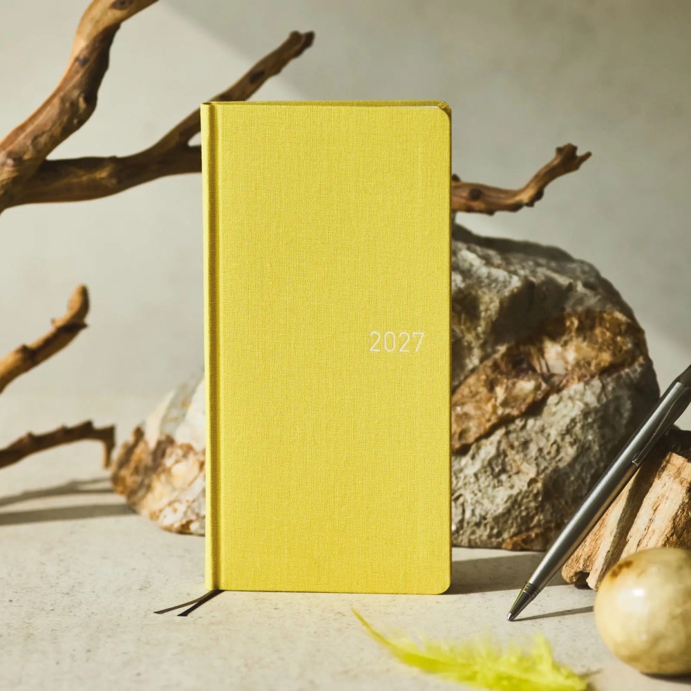 【預購】HOBO日2027年Weeks MEGA Canary Yellow 金絲雀黃 純色系列 日文/英文版 週手帳-細節圖2