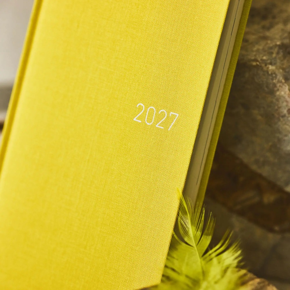 【預購】HOBO日2027年Weeks MEGA Canary Yellow 金絲雀黃 純色系列 日文/英文版 週手帳-細節圖4