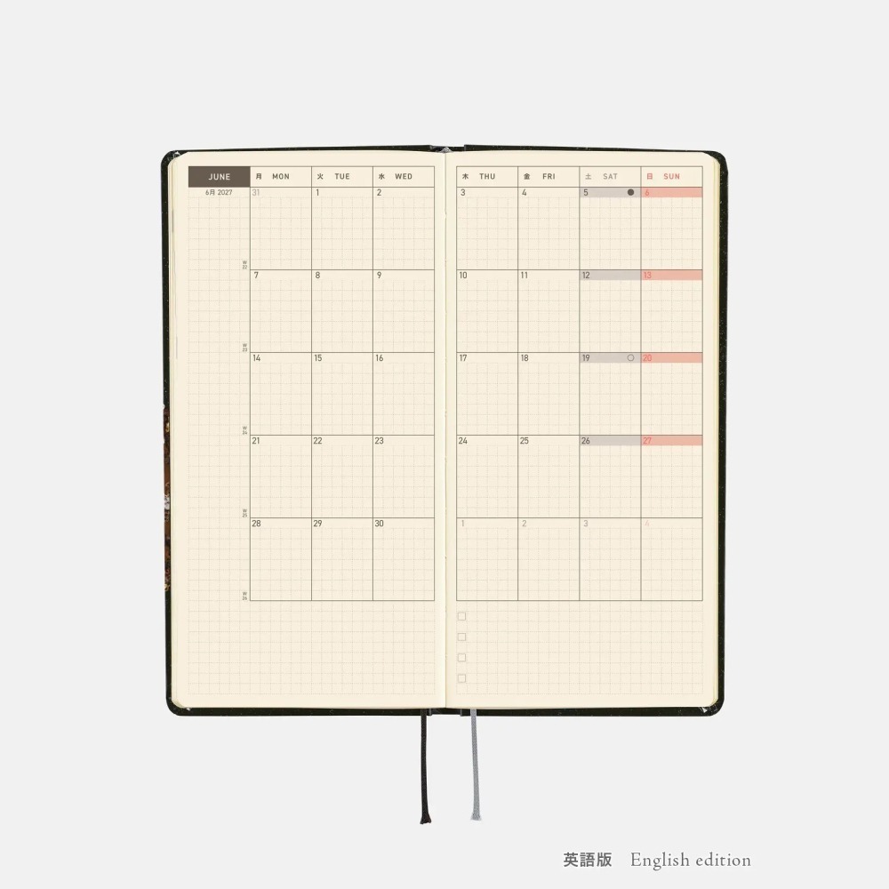 【預購】HOBO日2027年Weeks週手帳 tanakadaisuke 星光 Starlight 日文/英文版-細節圖9
