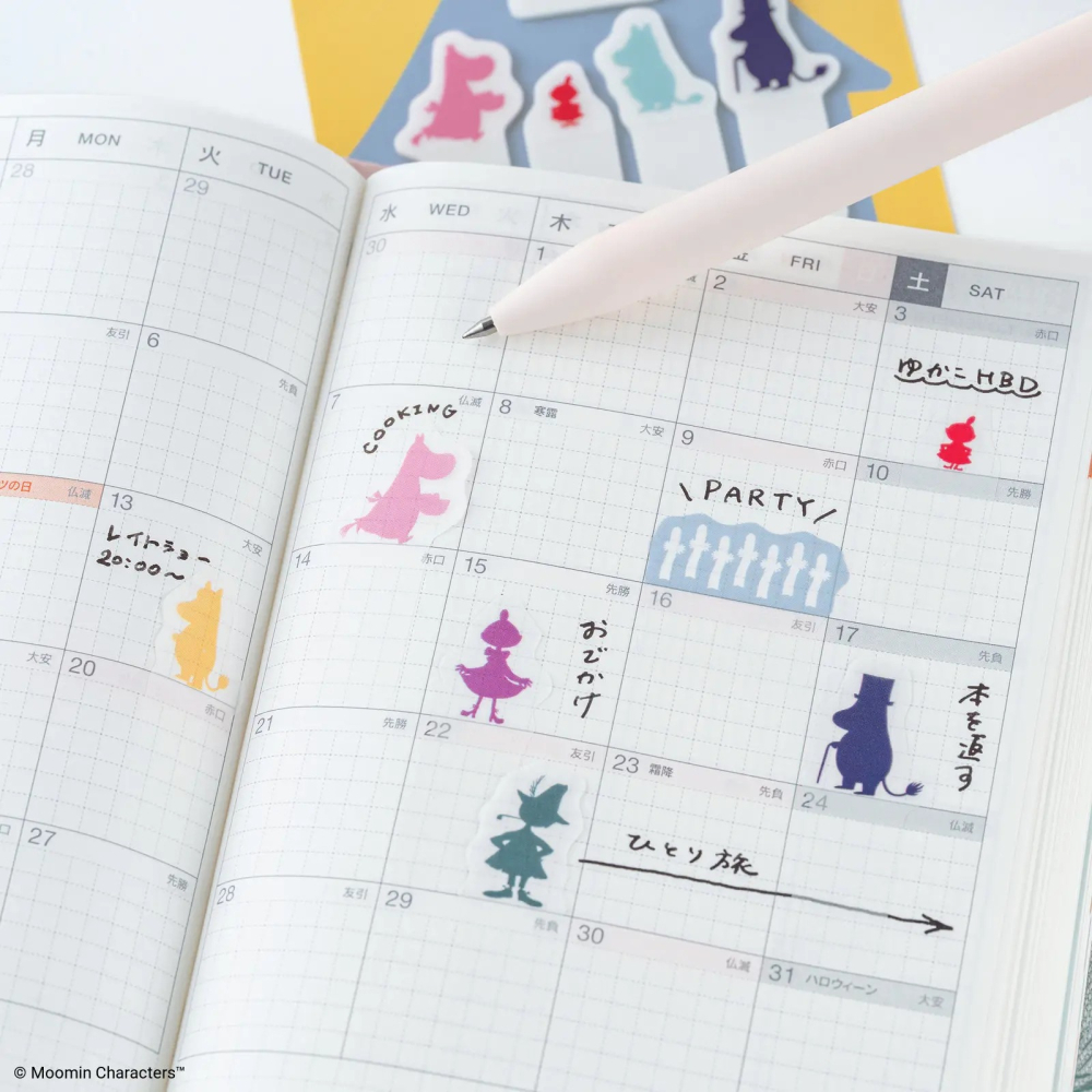 【預購】HOBO日手帳 Moomin 姆明谷夥伴們 索引便利貼 FUSEN 嚕嚕米 2027 HOBO手帳週邊-細節圖4