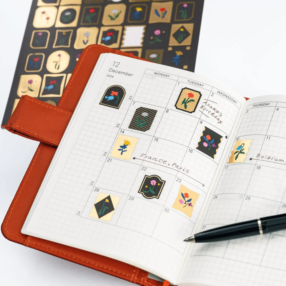 【預購】HOBO日手帳貼紙 渡邉良重 Petit Bloom 小花綻放 燙金貼紙 手帳週邊 2027 HOBONICHI-細節圖5