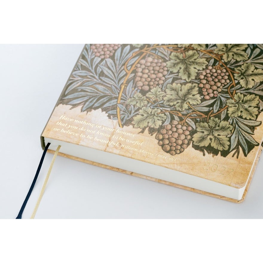 【預購】HOBO日2027年HON手帳書 A5大本 V&A Series 葡萄藤 Vine 日文/英文版 三色筆 橡實-細節圖11