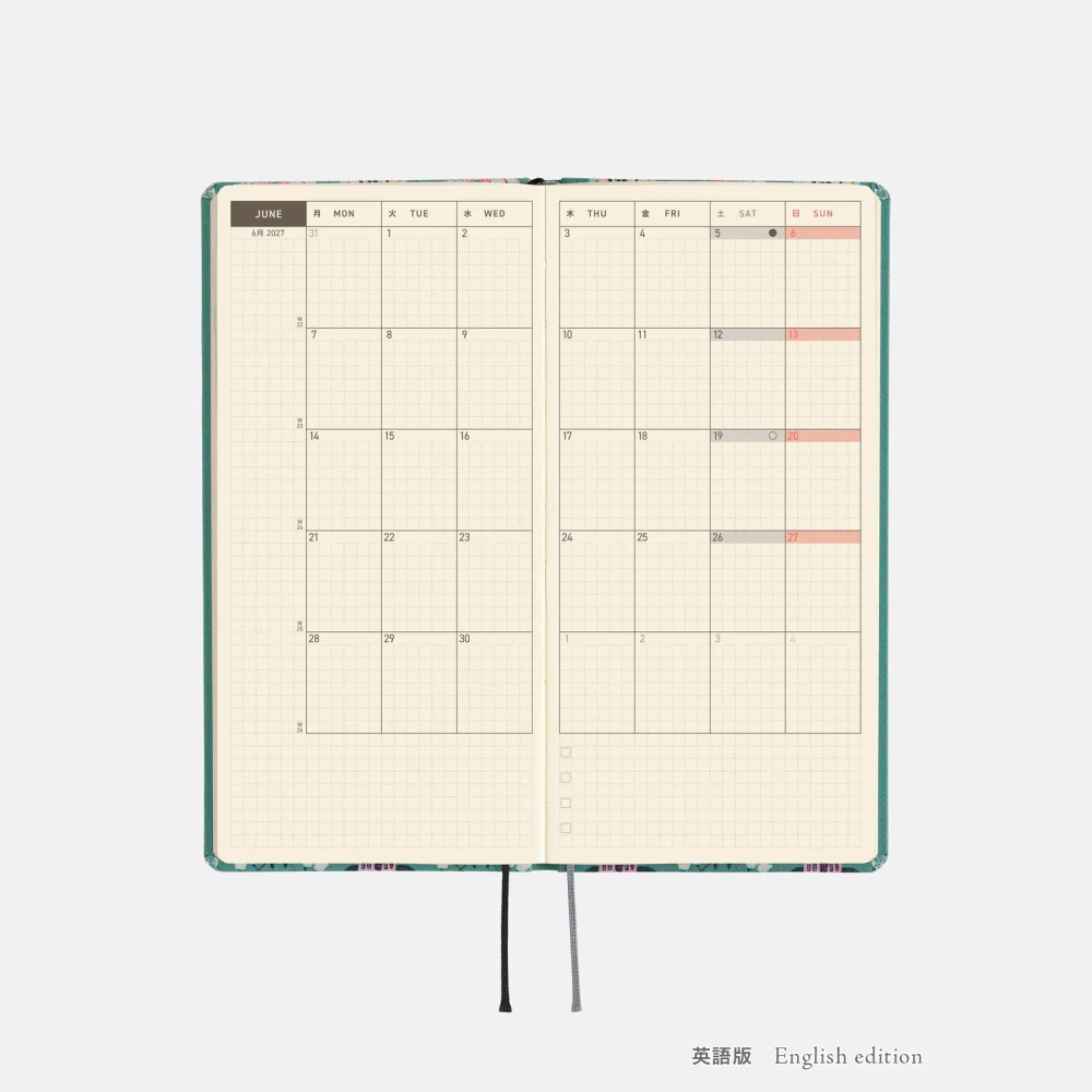 【預購】HOBO日2027年Weeks週手帳 北岸由美 白貓的壁紙 日文/英文版(特典三色筆黏貼式L夾)-細節圖10