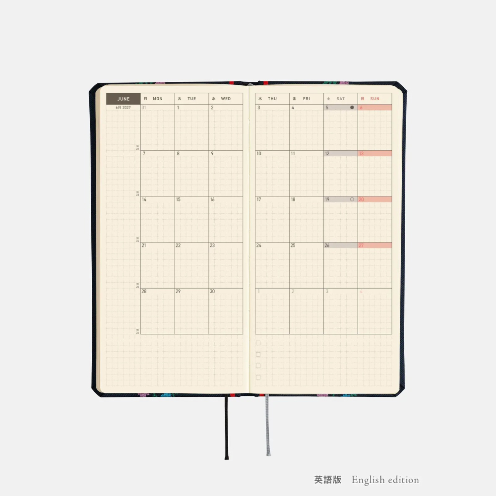 【預購】HOBO日2027年Weeks週手帳 渡邉良重 Petit Bloom 小花綻放 日文/英文版(特典三色筆-細節圖9
