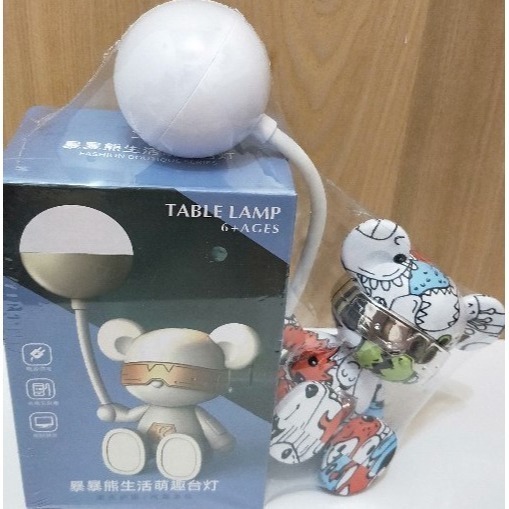 暴暴熊生活萌趣檯燈 / 可愛熊小檯燈 / USB 充電  / 小夜燈 / 擺件-細節圖2