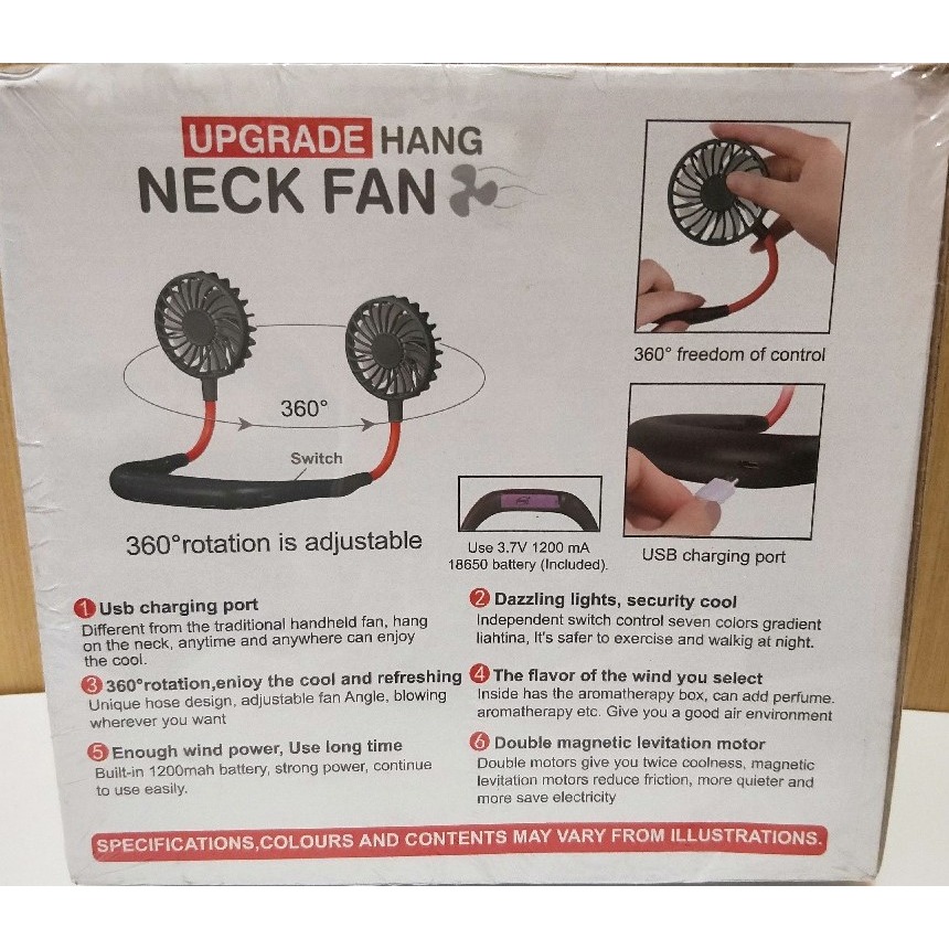 掛脖式風扇 / 三段風速 頸扇 / 頸掛風扇 / 360度旋轉可調 / USB充電-細節圖2