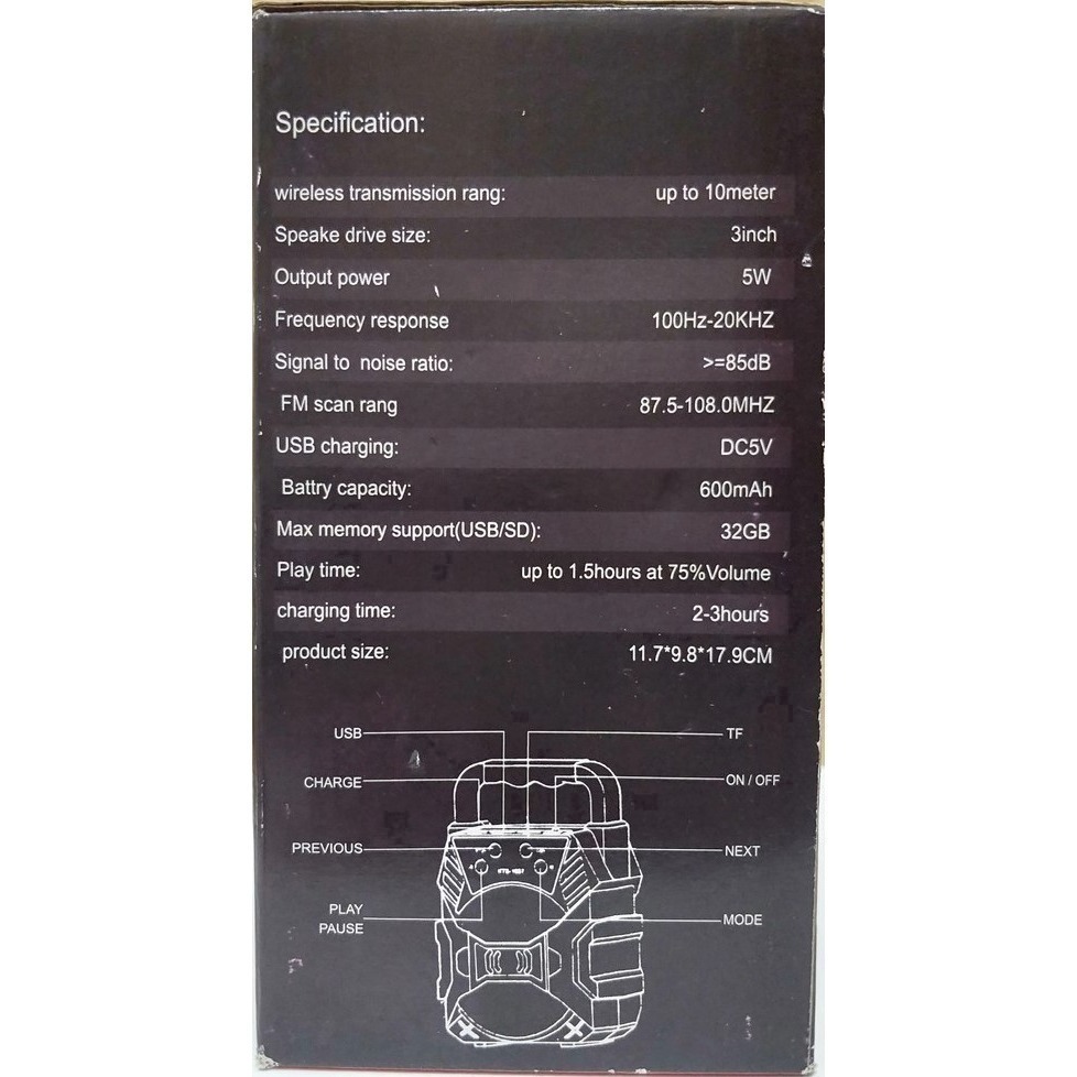 KTS-1057 手提式藍芽喇叭 / LED燈 / 音響-細節圖2