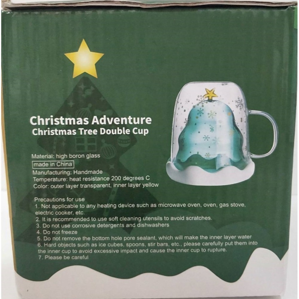 聖誕樹 雙層耐熱玻璃杯 / 馬克杯 / 300ml 雙層玻璃杯 / 禮物杯-細節圖2