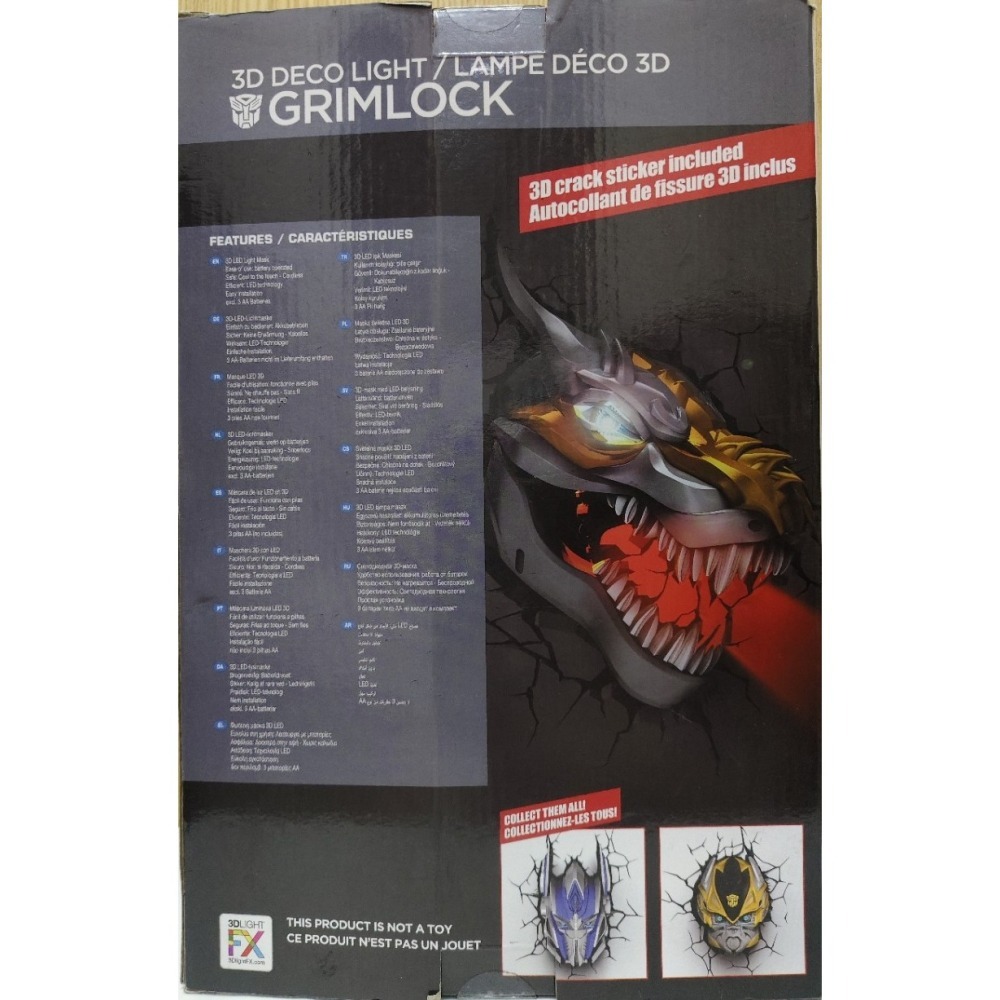 GRIMLOCK 恐龍立體造型燈 / 變形金剛 LED 裝飾燈 / 3D裂紋壁燈 / 夜燈 / 造型夜燈-細節圖2