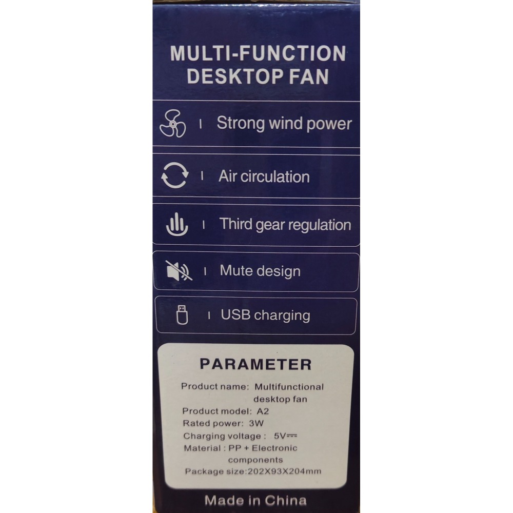 桌面循環風扇 / 三檔調節 / 手持式 / 夾式 / USB充電-細節圖3