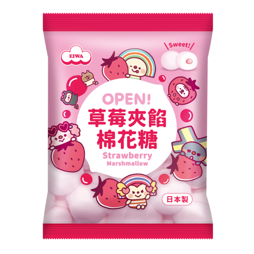 【市集樂購】伊華OPEN!草莓夾餡棉花糖 80g