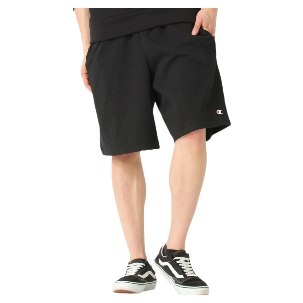Champion 美國冠軍 純棉短褲 黑色 灰色運動短褲 棉褲 球褲 運動褲 鬆緊帶抽繩 休閒褲 睡褲 85653-細節圖2
