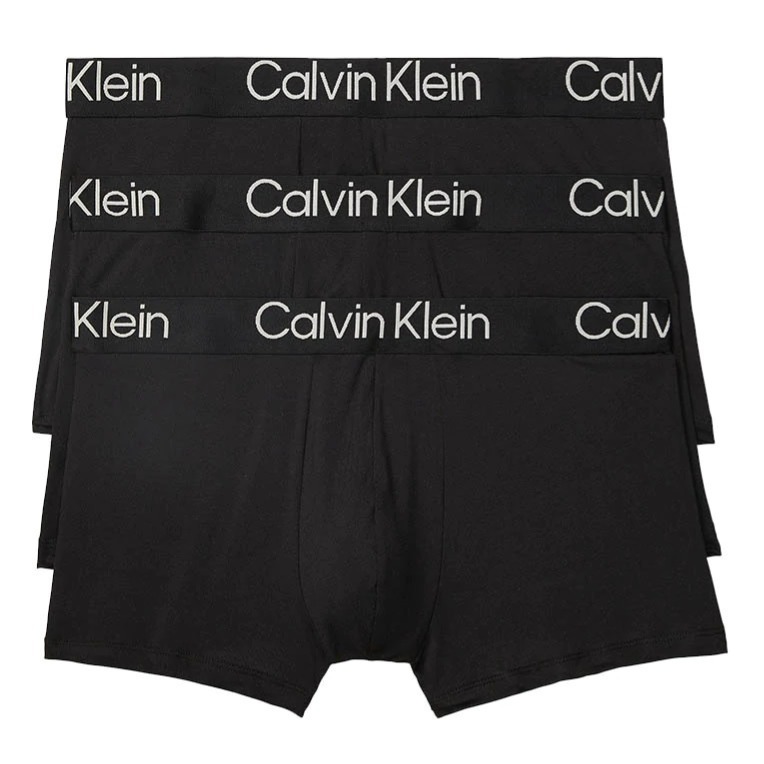 Calvin Klein 男士內褲 黑色3件組 超柔軟現代莫代爾 貼身短版平口四角內褲 CK NB3187-901-細節圖2