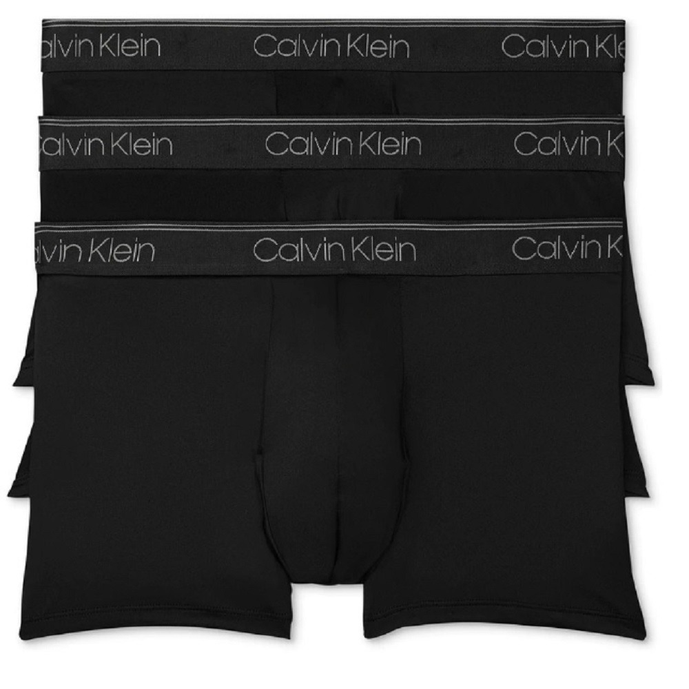 Calvin Klein 男士內褲 黑色3件組 低腰短版 平口四角褲 彈性超細纖維 速乾涼爽 CK NB2569-001-細節圖2