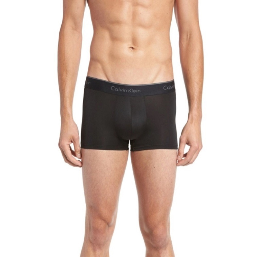 Calvin Klein 男士內褲 黑色3件組 低腰短版 平口四角褲 彈性超細纖維 速乾涼爽 CK NB2569-001-細節圖4