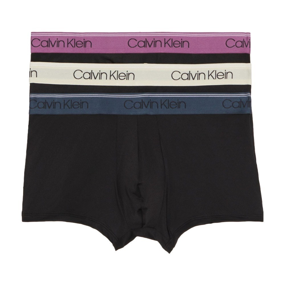 Calvin Klein 男士內褲 3件組盒裝 低腰短版 平口四角褲 彈性超細纖維 速乾涼爽 CK NB2569-923-細節圖2