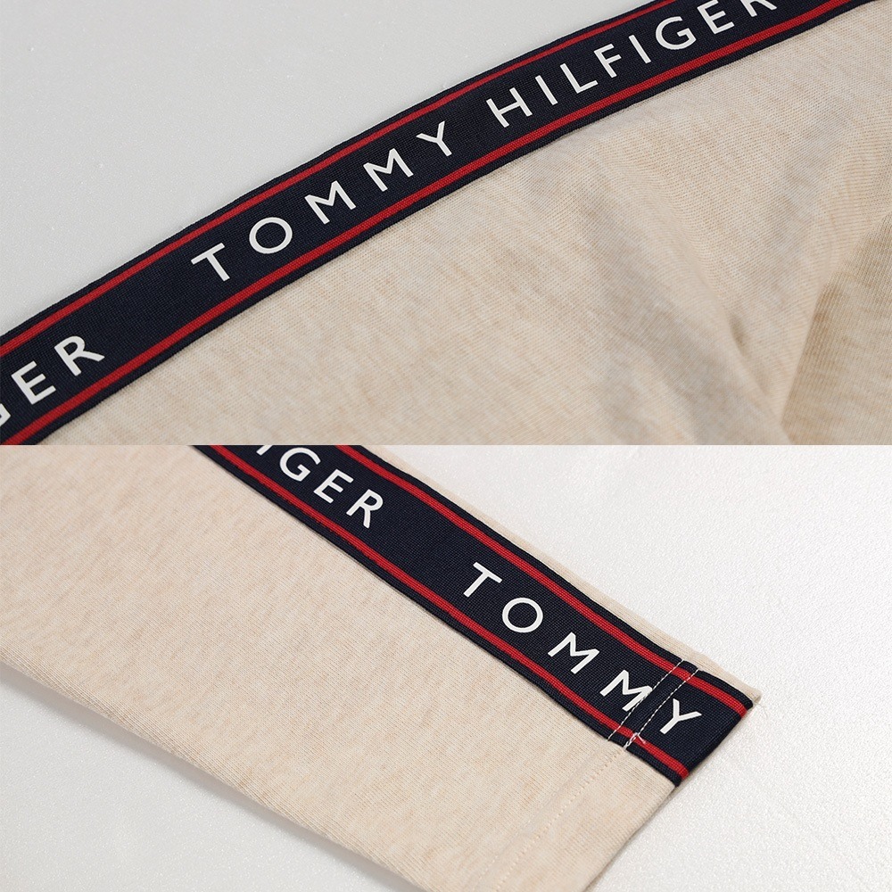 Tommy Hilfiger 簡約休閒透氣 袖子文字LOGO字樣 長袖薄款T恤 09T4257-細節圖5