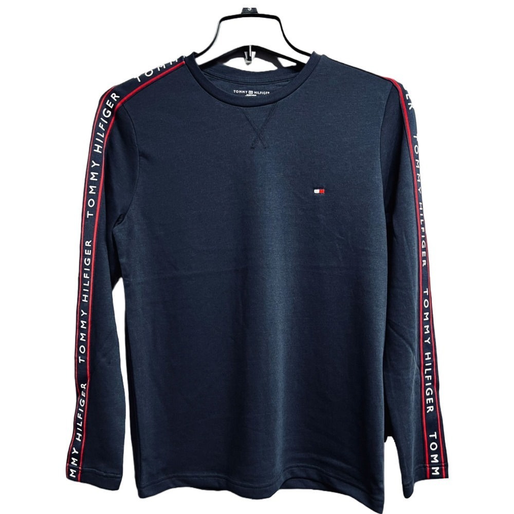 Tommy Hilfiger 簡約休閒透氣 袖子文字LOGO字樣 長袖薄款T恤 09T4257-細節圖8