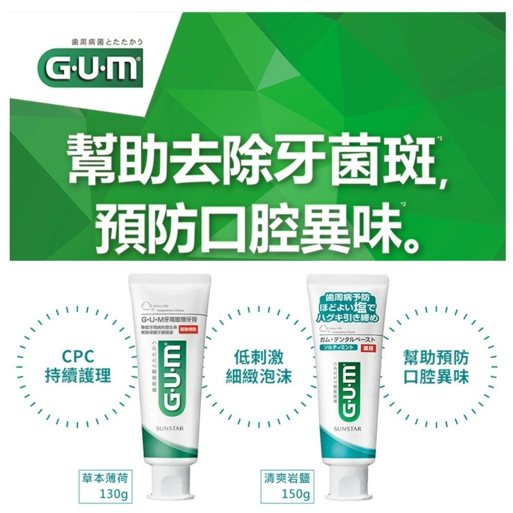 台灣現貨 日本代購 GUM 牙周護理牙膏(直立式) 草本薄荷 120g-細節圖2