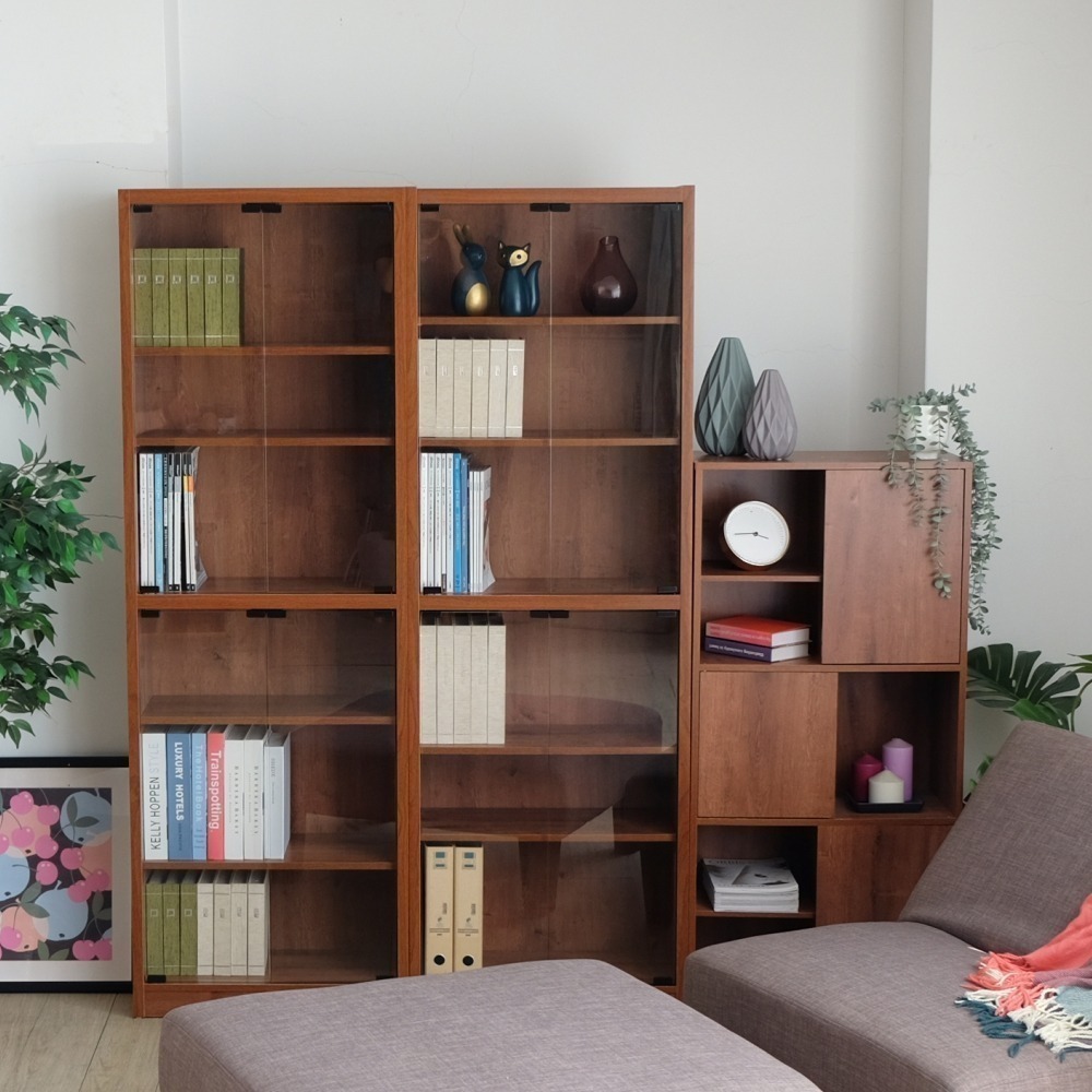 EASY HOME | 雙層強化玻璃門厚板書櫃/公仔櫃 [#2662]-細節圖3