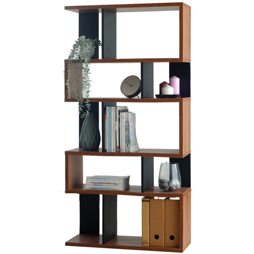 EASY HOME | 《墨丘利》厚板五層收納展示書櫃 [#2185]-細節圖2