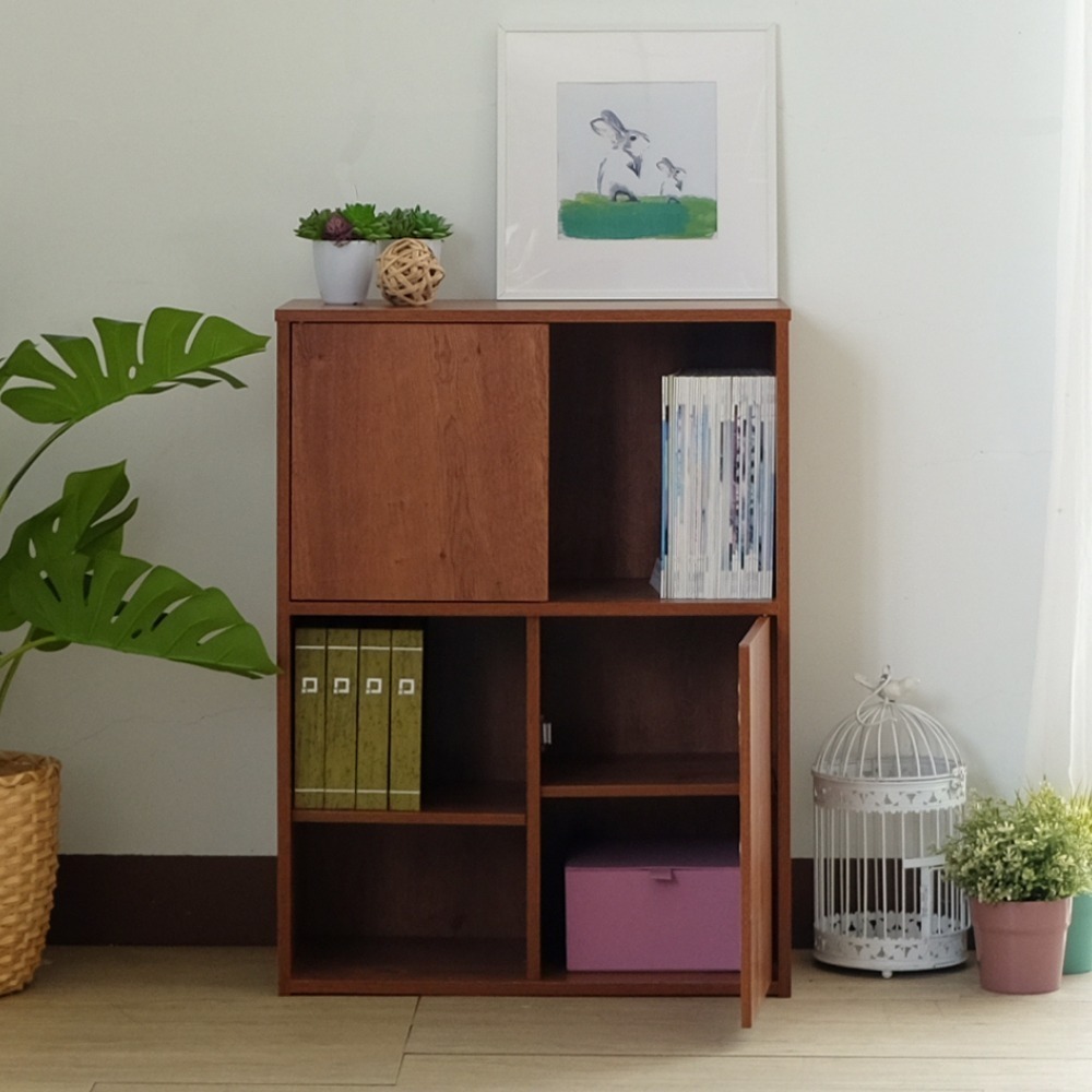 EASY HOME | 雙門四格可堆疊收納書櫃 [#2684]-規格圖4