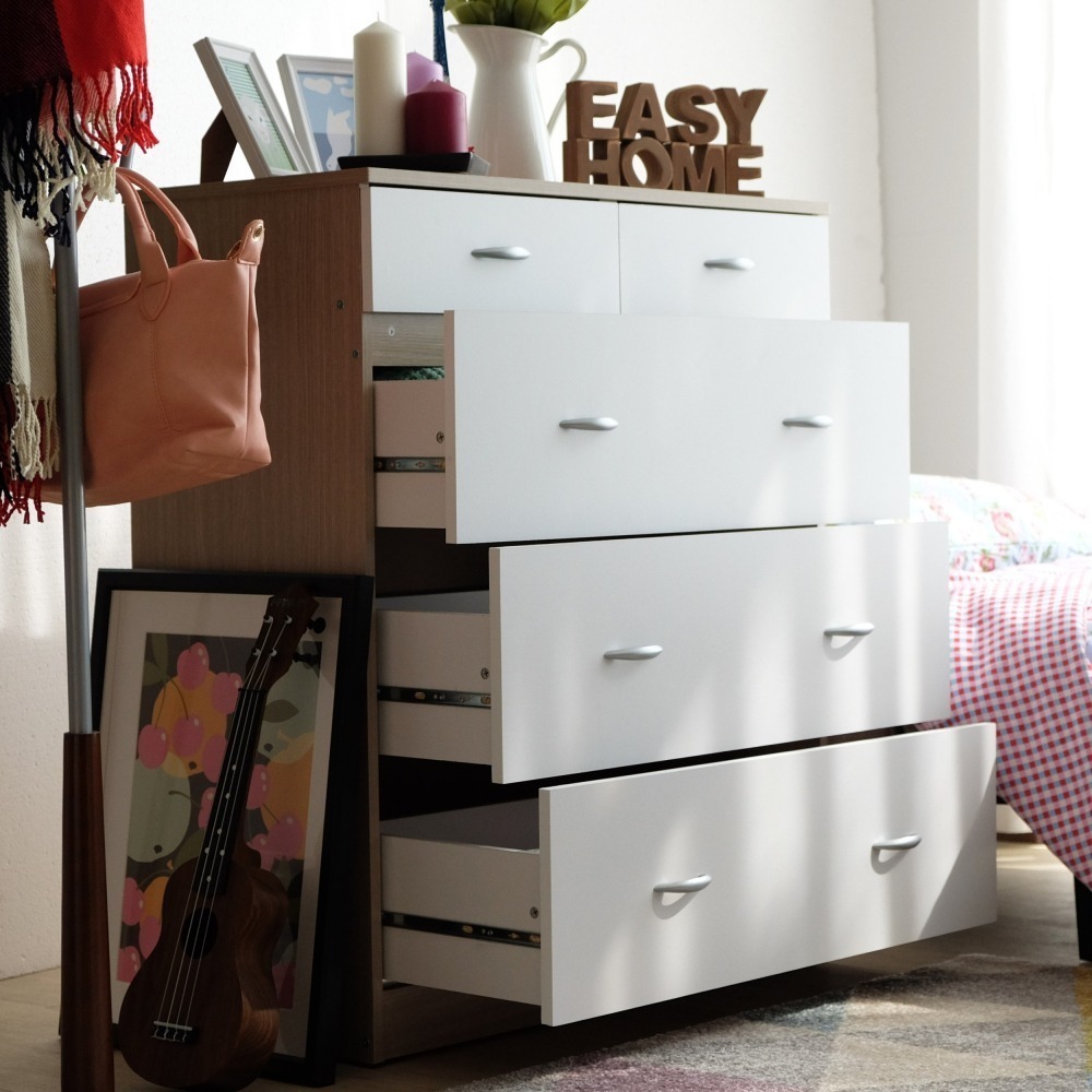 EASY HOME | 《舒室》2.6尺二小三大抽斗櫃~秋香+白色[#2645]-細節圖2