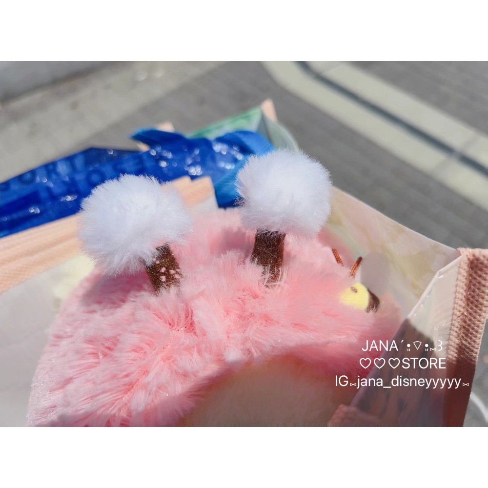 日本 迪士尼shop 蜜蜂 粉色 維尼 吊飾 娃娃-細節圖3