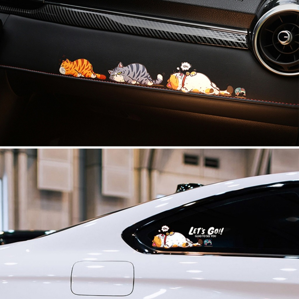 汽車機車貓咪車貼划痕貼 貓咪貼紙-細節圖2