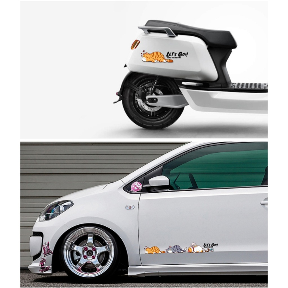 汽車機車貓咪車貼划痕貼 貓咪貼紙-細節圖4