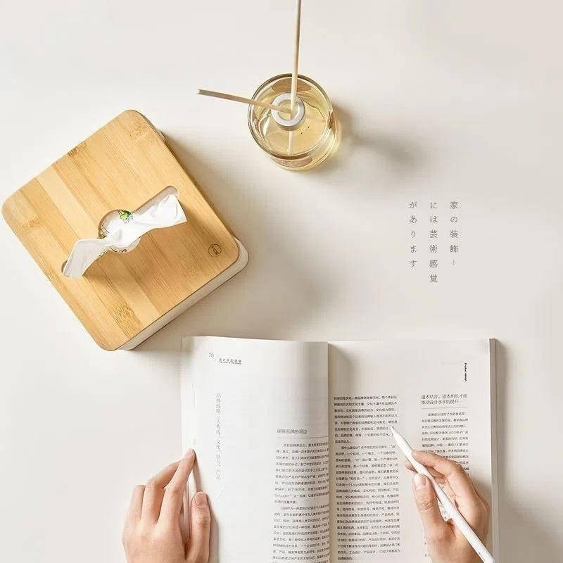 升降面紙盒 衛生紙盒 竹製風琴式設計 一抽到底衛生紙收納盒-細節圖7