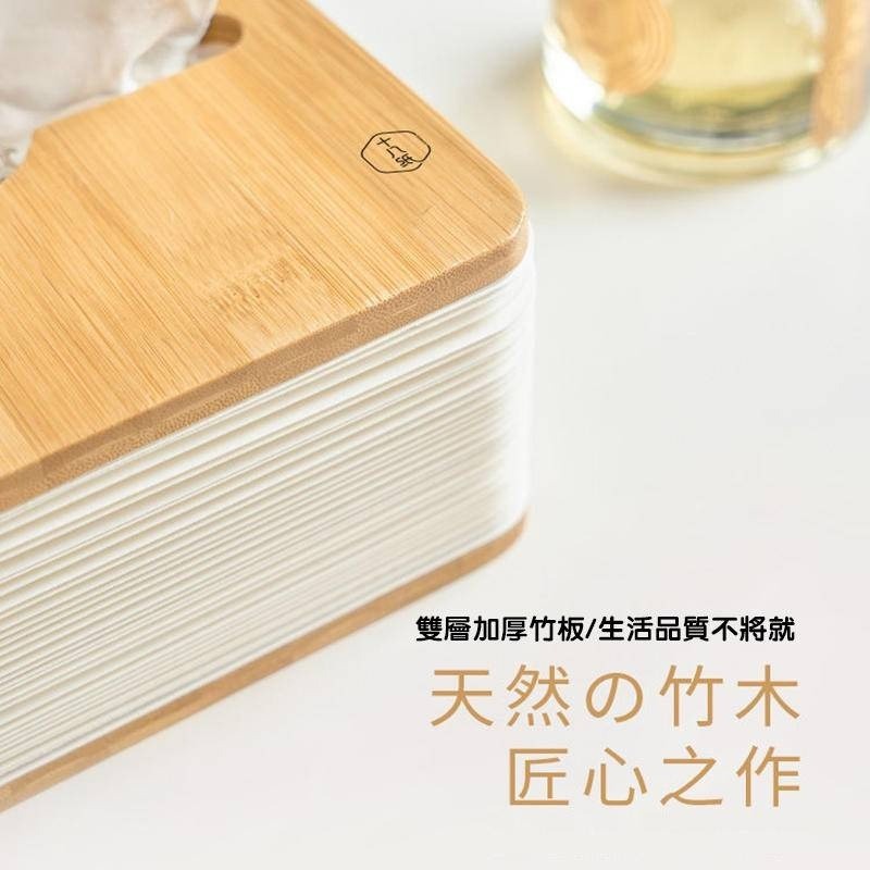 升降面紙盒 衛生紙盒 竹製風琴式設計 一抽到底衛生紙收納盒-細節圖4