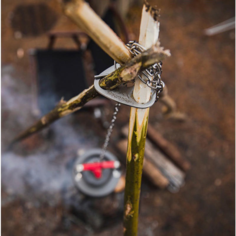 不鏽鋼露營三角架吊鍋架 簡易篝火架/野炊腳架/烤肉架-細節圖3