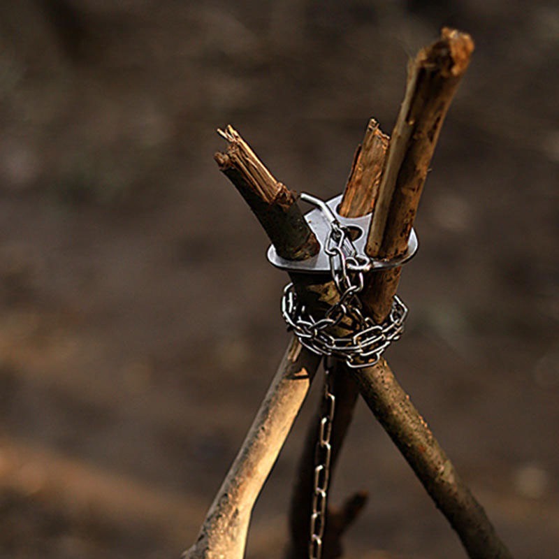 不鏽鋼露營三角架吊鍋架 簡易篝火架/野炊腳架/烤肉架-細節圖5